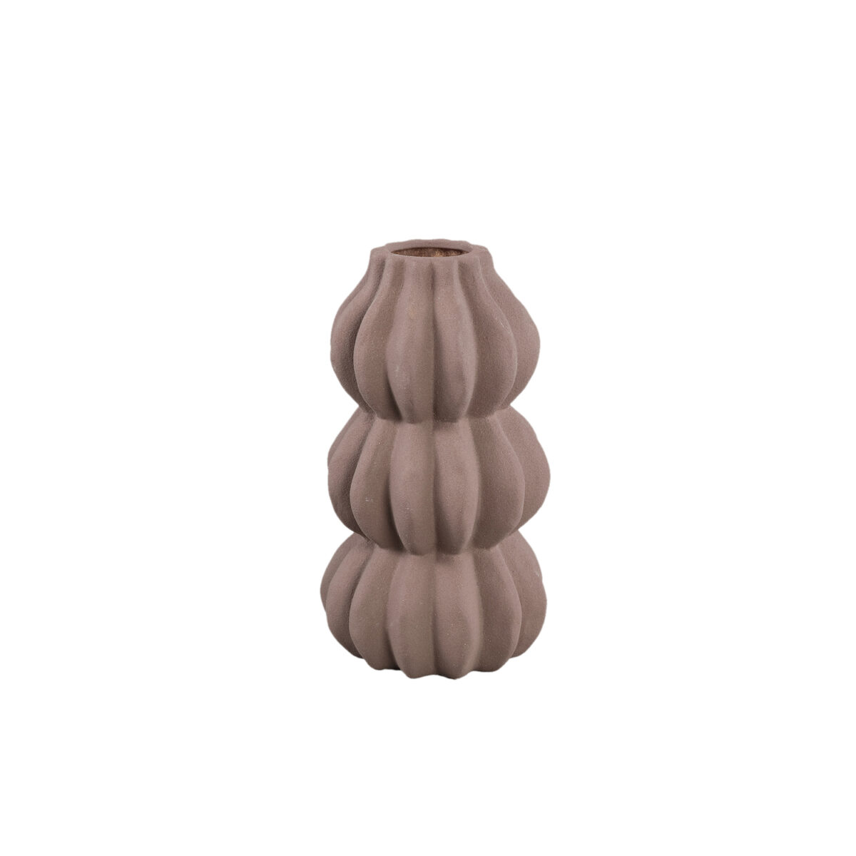 Vase Twiggy round ribbed braun von PTMD