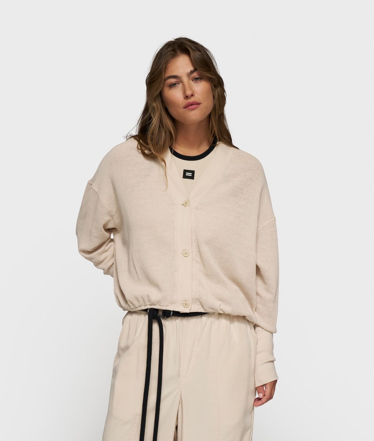 V-Neck Cardigan Mesh/GOTS von 10Days
