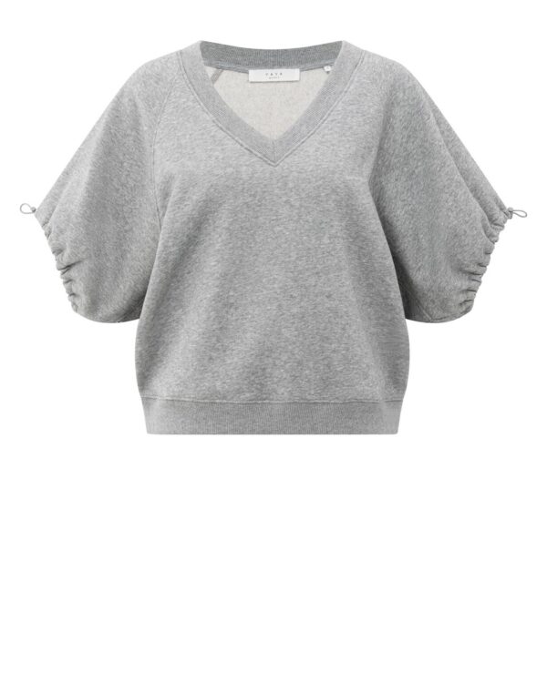 Sweatshirt mit V-Ausschnitt und verstellbaren Kordelzügen von Yaya
