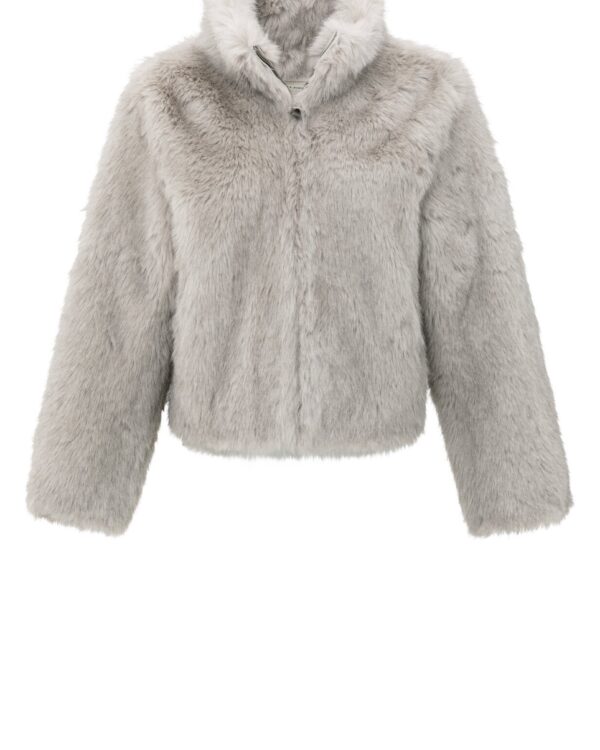 Jacke aus Fellimitat mit Stehkragen von Yaya