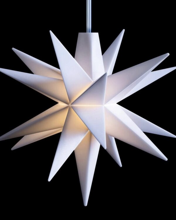 LED Leuchtstern, 18 Zacken, weiß, In-und Outdoor, mit Timer, in 3 Größen