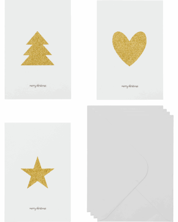 Weihnachtskarte HDGlitr von Housedoctor, 6-er Set
