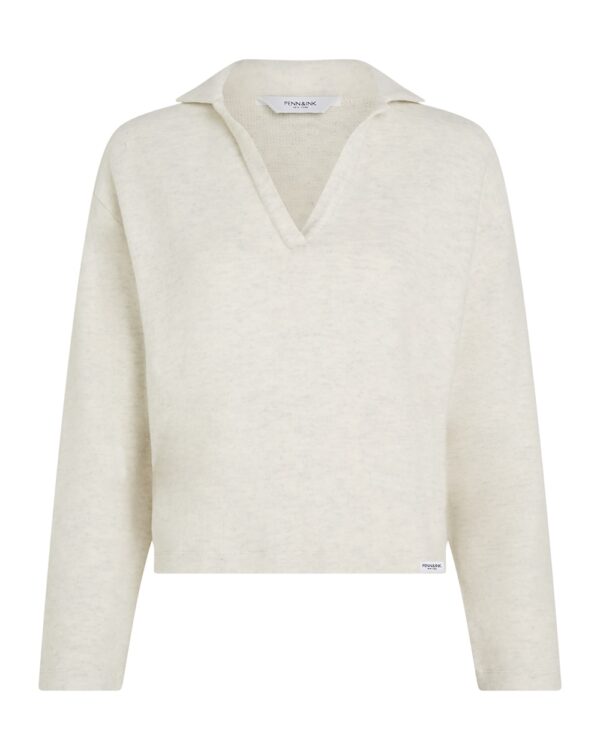 Weicher Sweater von Penn & Ink mit V-Ausschnitt und Kragen, W25T1221LTD