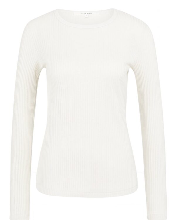 Geripptes Langarmshirt mit Rundhals von Yaya