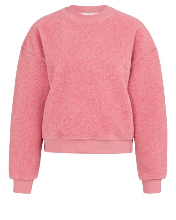 Teddypullover mit gerippten Rändern und Rundhalsausschnitt von Yaya