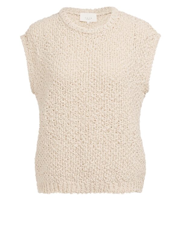 Ärmelloser Pullover mit offenem Strickmuster von Yaya