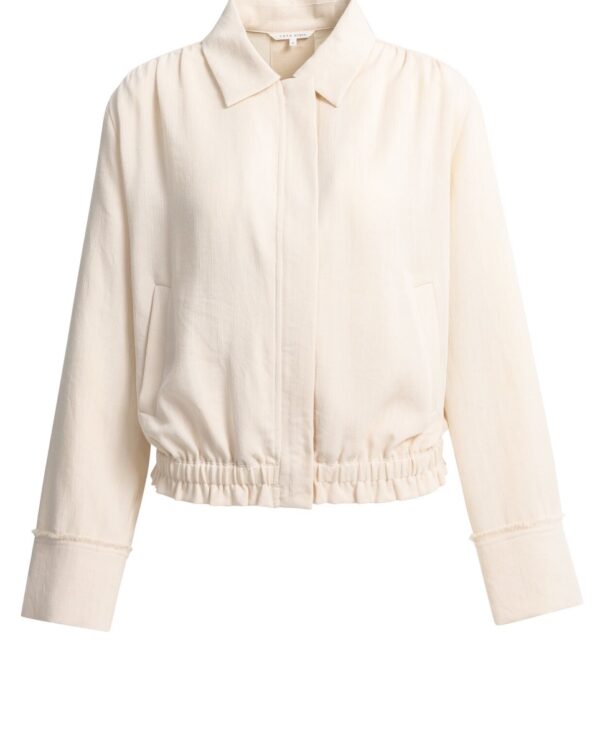 Blusenjacke aus Leinen mit Kragen und elastischem Saum von Yaya