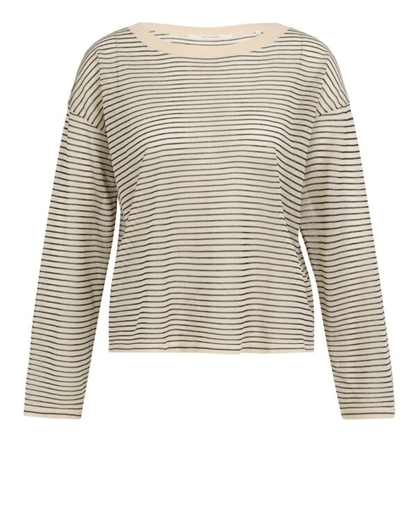 Leicht durchscheinender Feinstrickpullover mit Streifen von Yaya