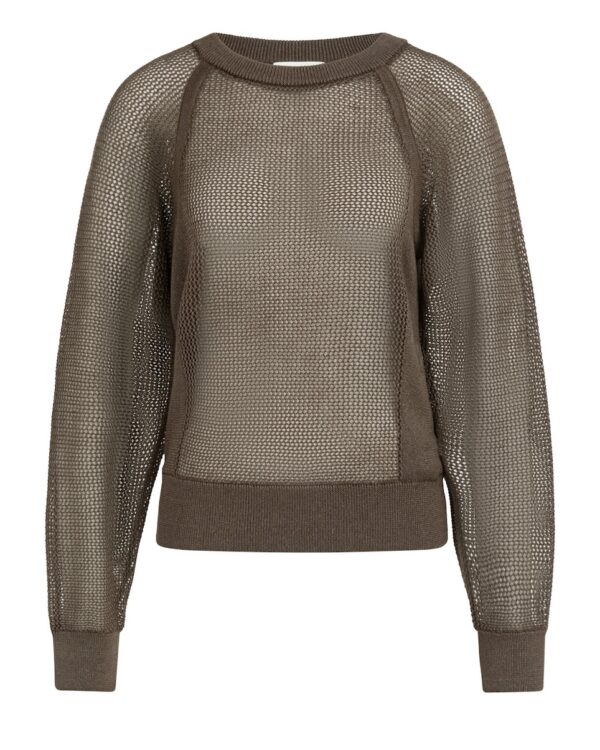 Strickpullover in Netzoptik mit Raglanärmeln von Yaya