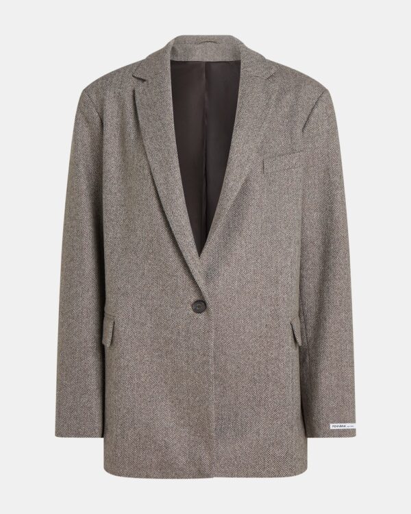 Blazer von Penn & Ink W26N1775 mit Fischgrätenmuster