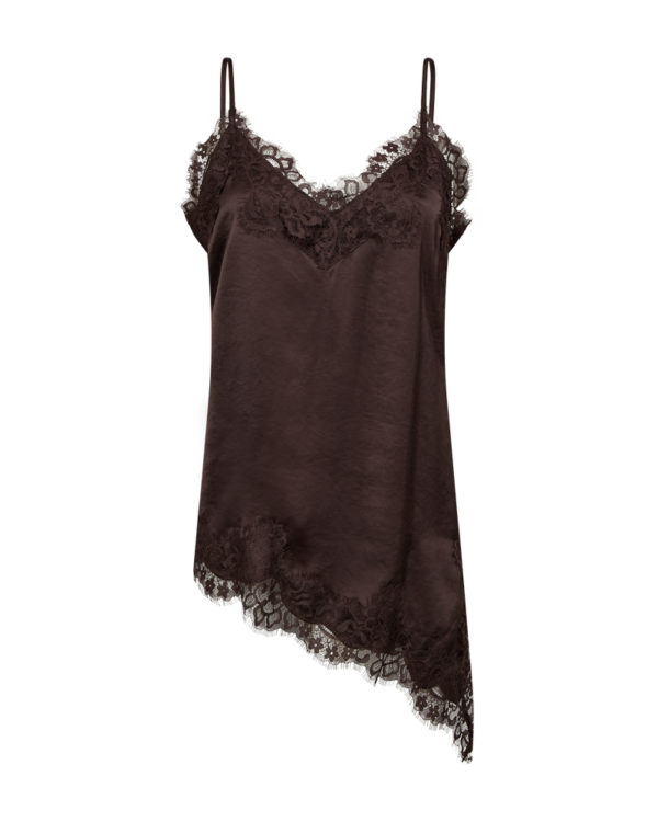 Top Satin FQDove mit Spitze von Freequent