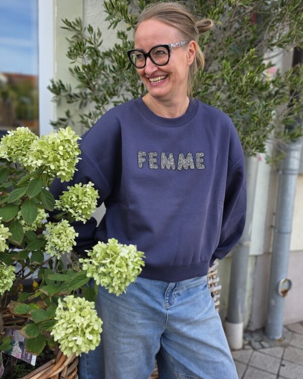 Sweater mit Glitzeraufschrift Femme KAMelanie von Kaffe