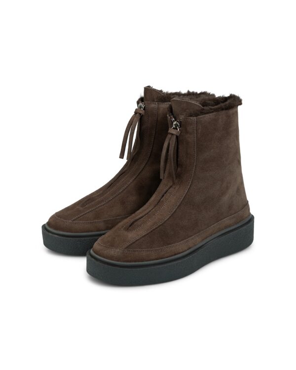 Stiefelette aus Veloursleder mit Reißverschluss von Yaya